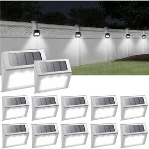 Solar Lights 12 Pack Solar Deck Lights Outdoor, Waterproof Fence Solar Lights